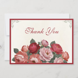 Vintage Style Florals - Pink Red Peach Roses Tack Kort