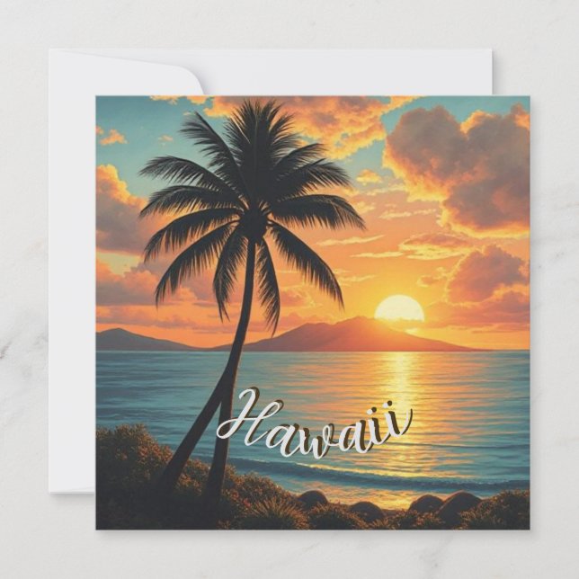 Vintage Style Hawaiian Travel Coast Sea Sunset (Framsida)