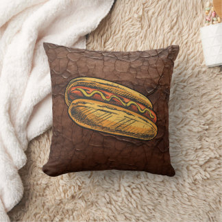 Vintage style hot dog kudde