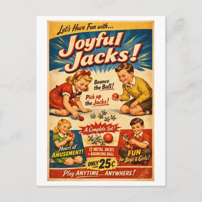 Vintage-Style Jacks-reklam Vykort (Framsida)