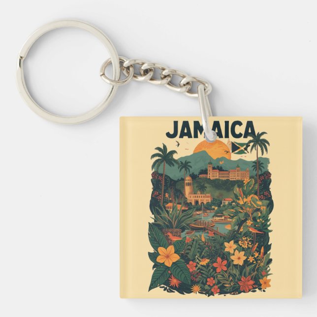 Vintage Style Jamaica Travel Illustration (Framsidan)