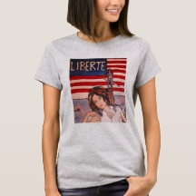 Vintage Style Liberté Porträtt med amerikansk flag