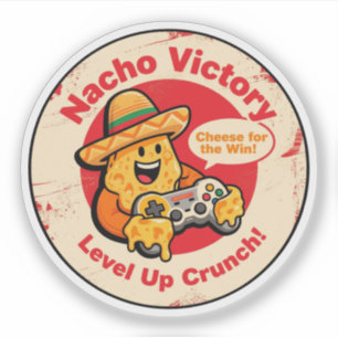 Vintage Style Nacho Chip med Sombrero & Kontroller Klistermärken