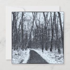 Vintage Style Photo Hiking Trail in Winter Anteckningskort