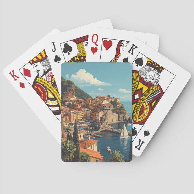 Vintage Style Portofino Genova Italy Casinokort (Baksidan)