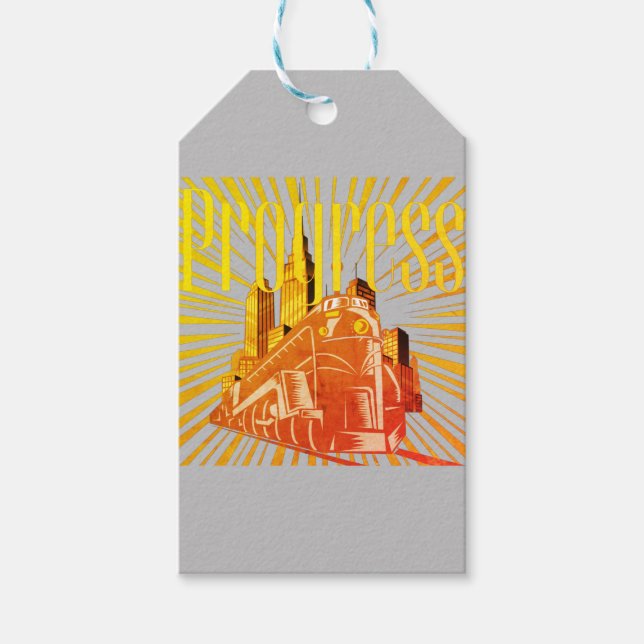 Vintage Style Progress Presentetikett (Framsidan)