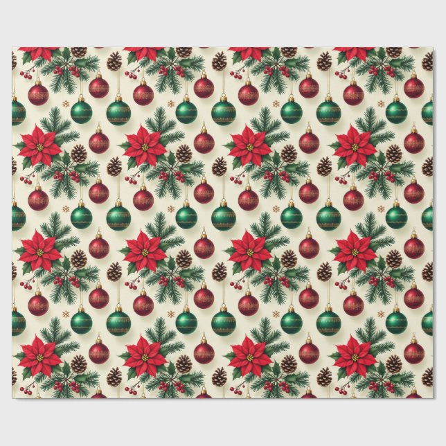 Vintage Style Retro Holiday Gift Wrap Presentpapper (Platt)