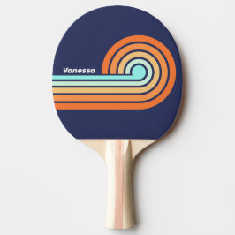 Vintage Style Retro Ränder med Namn Pingisracket