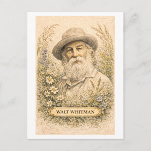 Vintage-Style Walt Whitman-diktare Vykort