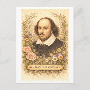 Vintage-Style William Shakespeare Författare Vykort