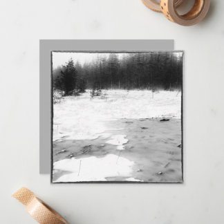 Vintage Style Winter Photo Frozen Bog Anteckningskort