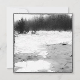 Vintage Style Winter Photo Frozen Bog Anteckningskort
