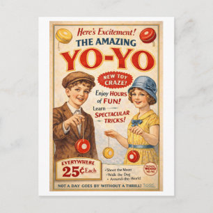 Vintage-Style Yo-Yo-reklam Vykort