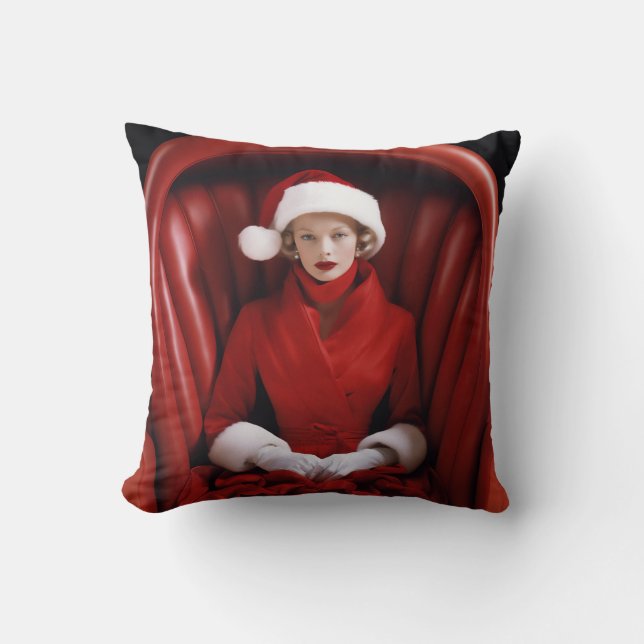 Vintage Stylish Mrs Claus Kudde (Framsida)