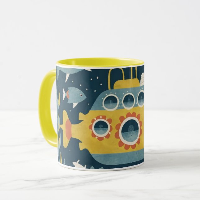 vintage submarine mug mugg (Framsida vänster)