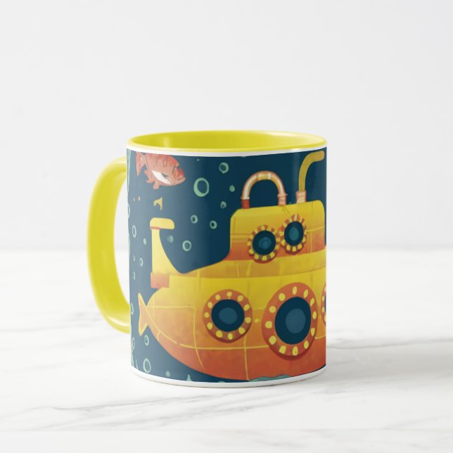 vintage submarine mug mugg (Framsida vänster)
