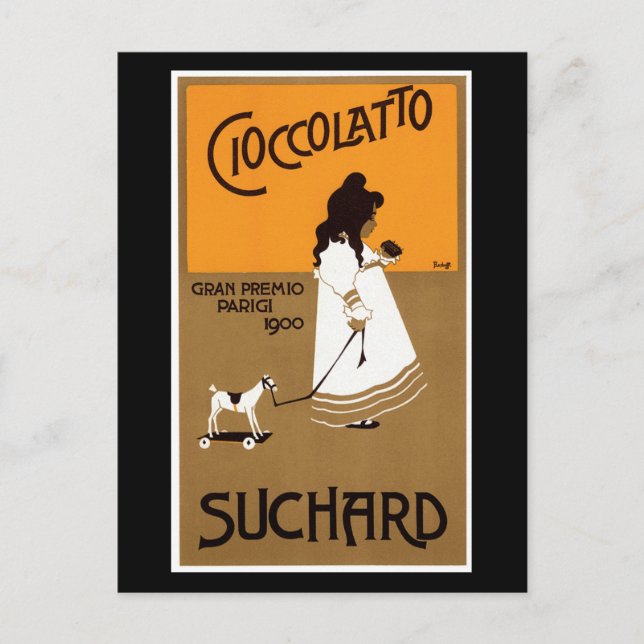 Vintage Suchard Cioccolatto Vykort (Framsida)