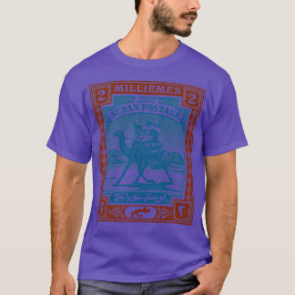 Vintage Sudanese Postage Frimärke Design T Shirt