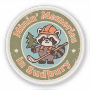 Vintage Sudbury Ontario Tvättbjörn Klistermärken