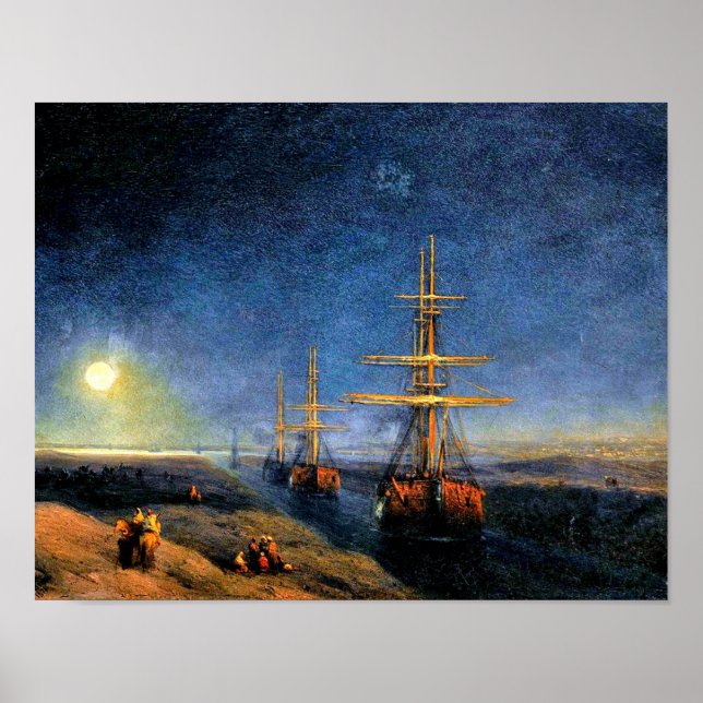 Vintage Suez Canal av Ivan Aivazovsky Poster (Framsidan)