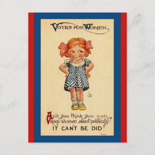 Vintage Suffragettes Cute Little Girl Image Vykort