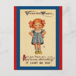 Vintage Suffragettes Cute Little Girl Image Vykort