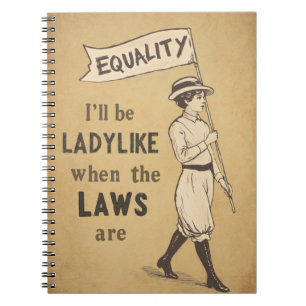 Vintage Suffragist Poster, feministisk citat Anteckningsbok