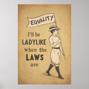 Vintage Suffragist Poster, feministisk citat Poster