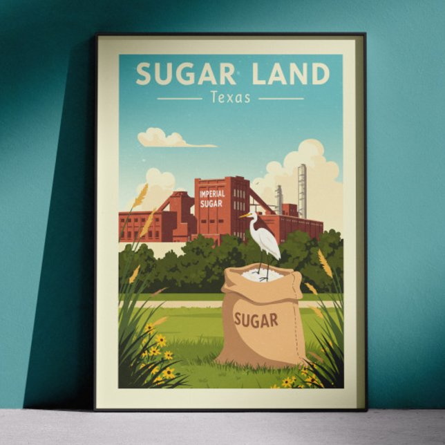 Vintage Sugar Land Texas Poster (Skapare uppladdad)