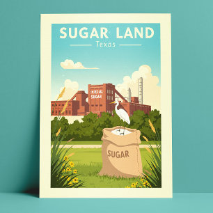 Vintage Sugar Land Texas Vykort
