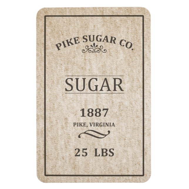 Vintage Sugar Sack Magnet (Vertikal)