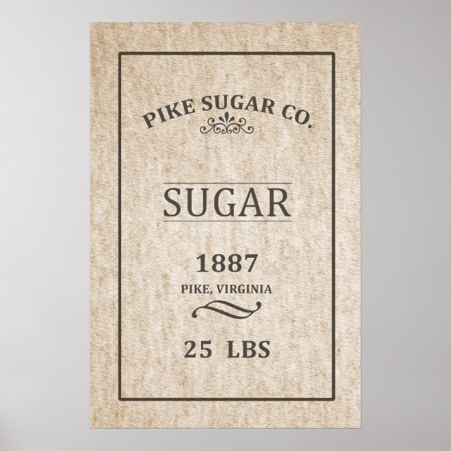 Vintage Sugar Sack Poster (Framsidan)