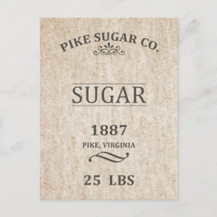 Vintage Sugar Sack Vykort