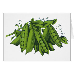 Vintage Sugar Snap Peas, Mat, friska grönsaker Hälsningskort
