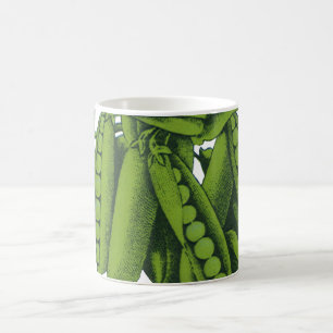 Vintage Sugar Snap Peas, Mat, friska grönsaker Kaffemugg