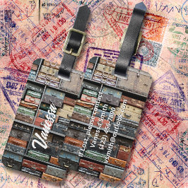 Vintage Suitcase Travel Wanderlust Photo Snyggt Bagagebricka