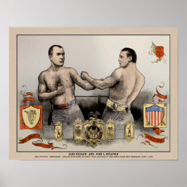 Vintage Sullivan mot Kilrain Illustrated Cover Pos Poster