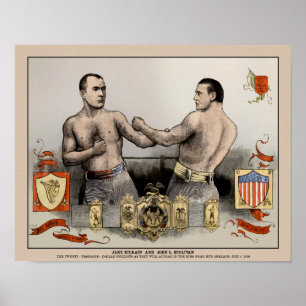 Vintage Sullivan mot Kilrain Illustrated Cover Pos Poster