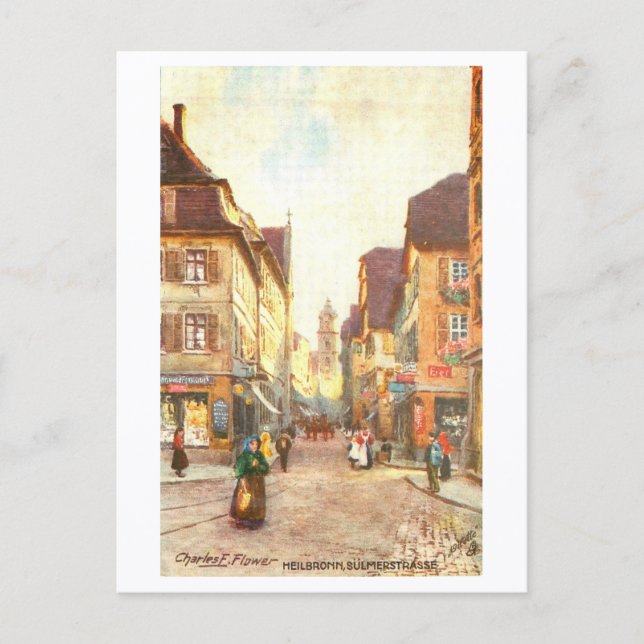 Vintage Sulmerstrasse, Heilbronn, Tyskland Vykort (Framsida)