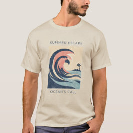 Vintage Summer Escape Ocean Wave Retro Surf Graphi T Shirt