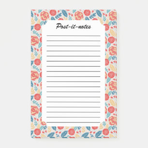 Vintage Summer Garden Blooming Flowers Post-it Block