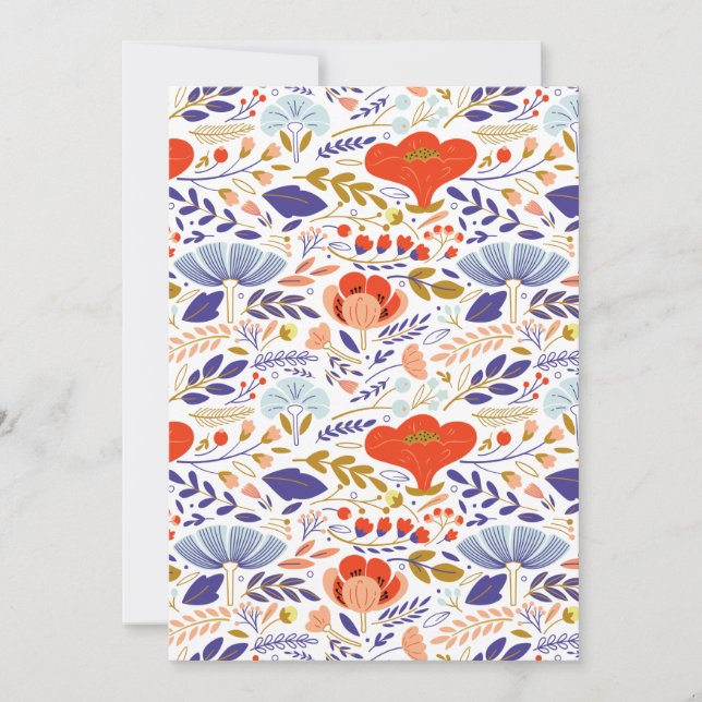 Vintage Summer Poppy Wildblommor Meddelande (Framsida)