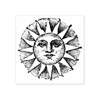 Vintage Sun Face Rubber Stamp Stämpel