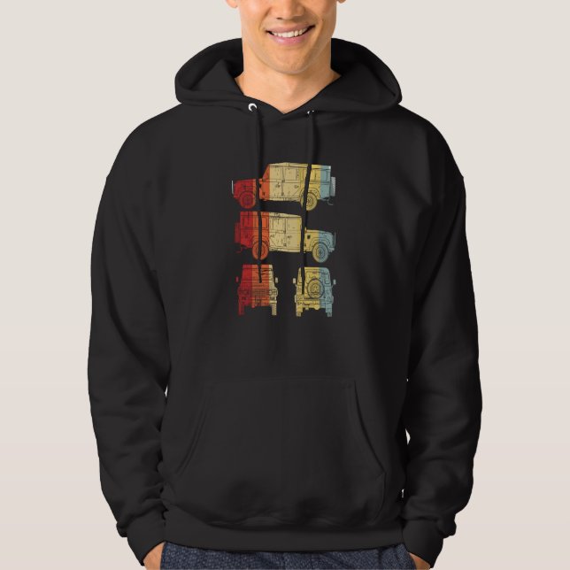 Vintage sun retro car hoodie (Framsida)