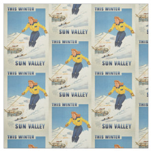 Vintage Sun Valley, Idaho anpassadetyg Tyg