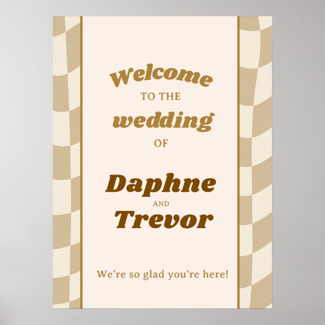 Vintage Sun Wedding Welcome Sign Poster (Framsidan)