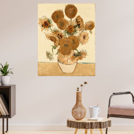 Vintage Sunblommor av Vincent van Gogh Poster