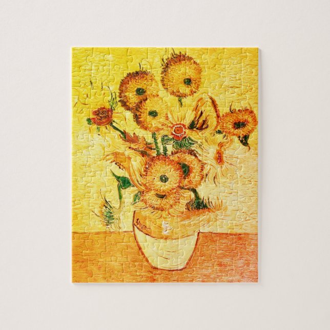 Vintage Sunblommor av Vincent van Gogh Pussel (Vertikal)