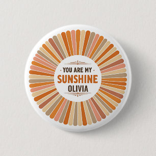 Vintage Sunburst "Du är min solsken" Knapp