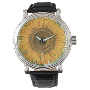 Vintage Sunflower Blomma av Basilius Besler Armbandsur